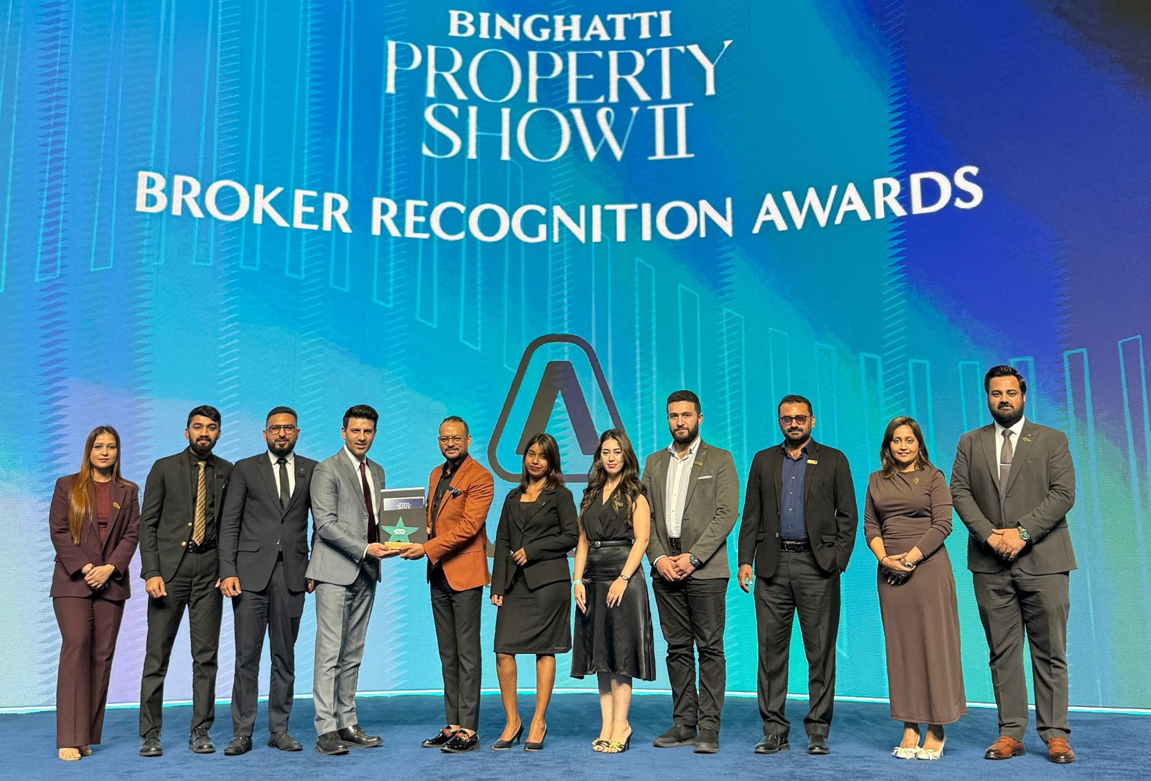Aimrow Realty team at Binghatti Property Show II Broker Recognition Awards in Dubai